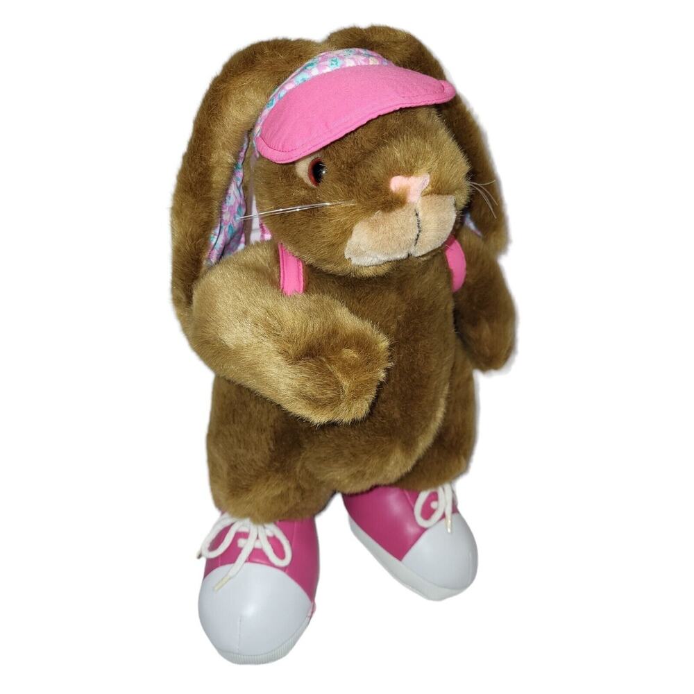 Vintage Plush Creations‎ Bunny Rabbit Flower Ear Visor Backpack Pink Shoes 1993
